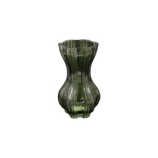 Vaas Flin Fion antiek groen 15cm van House of Nature, schuin bekeken met vorm en afwerking zichtbaar