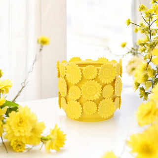 Vaas Sunny Side Up geel 17cm van House of Nature, van dichtbij met materiaal en afwerking zichtbaar