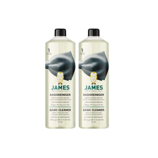 Basisreiniger voor vloeren 1l van James, vanuit een aanvullend aanzicht van de professionele verpakking