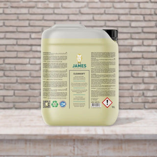 Cleansoft professional - 10 liter van James, vanuit een aanvullend aanzicht van de professionele verpakking