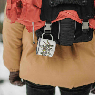 Handgemaakte emaille mok Kolibries 300ml - Het Adres