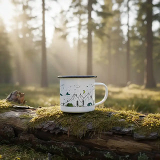 Ligarti campingmok op een boomstam in het bos