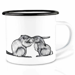 Emaille mok Bever & Konijn – 300 ml van Ligarti, duidelijk als hoofdfoto afgebeeld
