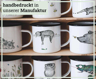 Handgefertigte Emaille-Tasse Ballonvaarders 300ml - Het Adres