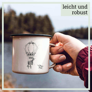 Handgefertigte Emaille-Tasse Ballonvaarders 300ml - Het Adres