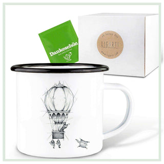 Handgefertigte Emaille-Tasse Ballonvaarders 300ml – Het Adres