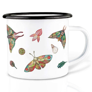 Handgemaakte emaille mok bonte motten 300ml van Ligarti, duidelijk als hoofdfoto afgebeeld