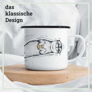 Mug en émail fait main Clam 300ml - Het Adres