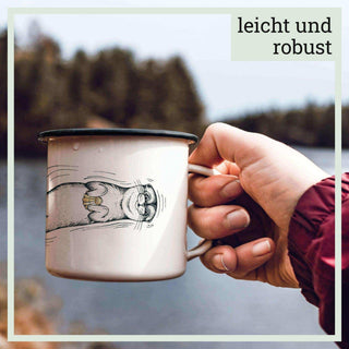 Mug en émail fait main Clam 300ml - Het Adres