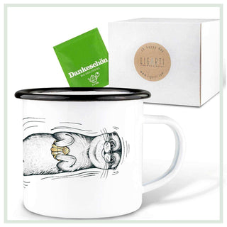 Mug en émail fait main Clam 300ml - Het Adres