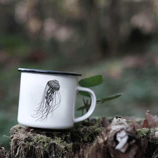 Handgefertigte Emaille-Tasse Tiefseequalle 300ml - Het Adres