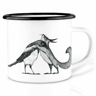 Handgefertigte Emaille-Tasse Eichhörnchen 300ml - Het Adres
