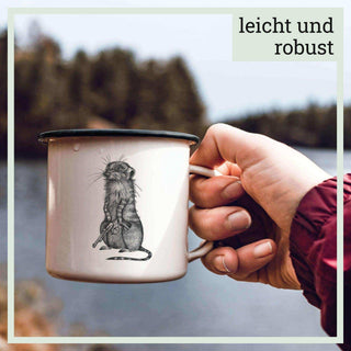 Handgefertigte Emaille-Tasse Johnny Pistol 300ml - Het Adres