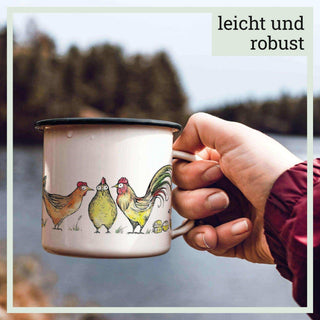 Mug émaillé fait main tacheté de poule 300ml - Het Adres
