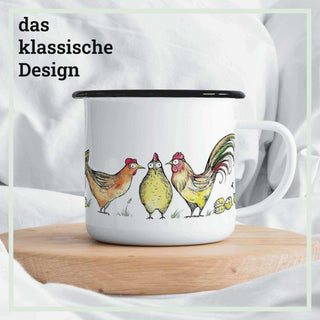 Mug émaillé fait main tacheté de poule 300ml - Het Adres