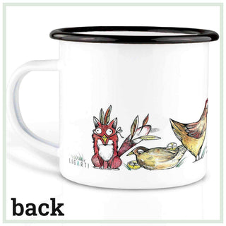Mug émaillé fait main tacheté de poule 300ml - Het Adres