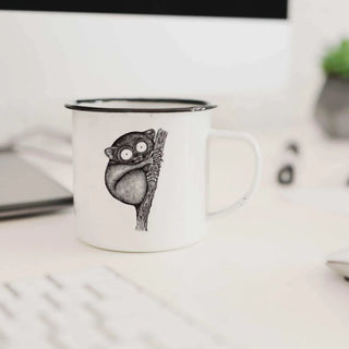 Handgefertigte Emaille-Tasse Koboldmaki 300ml - Het Adres