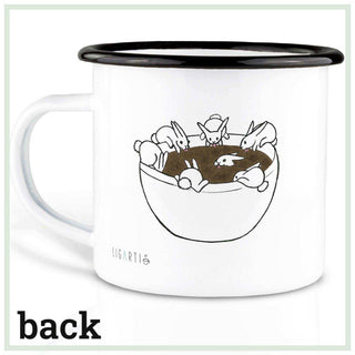 Handgefertigte Emaille-Tasse koffiemeisje 300ml – Het Adres