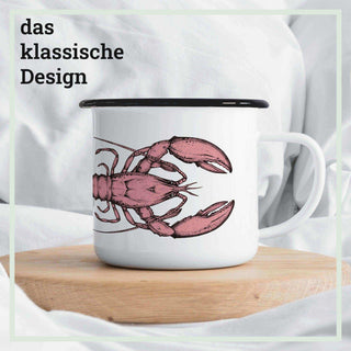 Handgefertigte Emaille-Tasse Hummer 300ml - Het Adres