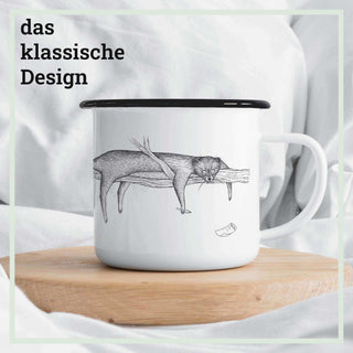 Handgefertigte Emaille-Tasse Lazy 300ml - Het Adres
