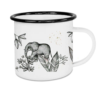 Handgefertigte Emaille-Tasse Elefanten 300ml - Het Adres