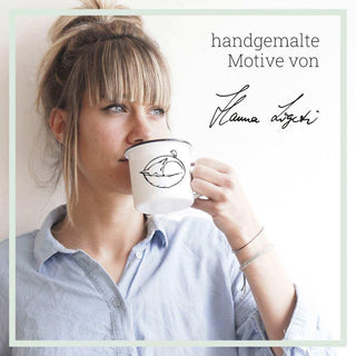 Mug en émail fait main monde sous-marin 300ml - Het Adres