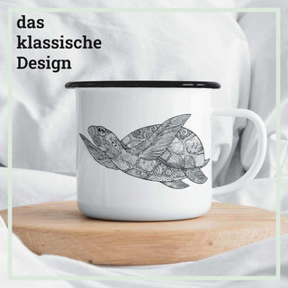 Handgefertigte Emaille-Tasse Schildpad 300ml - Het Adres