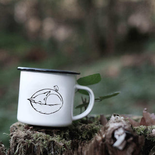 Mug en émail fait main Renard endormi 300ml - Het Adres