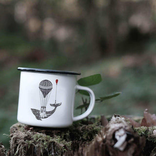 Handgefertigte Emaille-Tasse Walvis 300ml - Het Adres