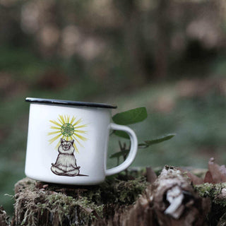 Handgefertigte Emaille-Tasse Yogabeer 300ml - Het Adres