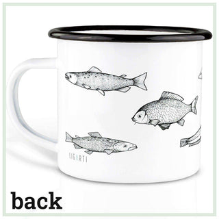 Handgefertigter Emaille-Becher Süßwasserfisch 300ml - Het Adres