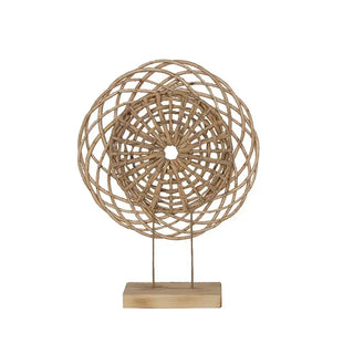 Deco object Caldera geweven naturel op standaard H60 cm van Lolaa, duidelijk als hoofdfoto afgebeeld