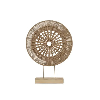 Deco object Helia geweven houtlook op standaard H55cm van Lolaa, duidelijk als hoofdfoto afgebeeld