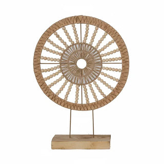 Deco object Solara hout en kralen op standaard H56cm van Lolaa, duidelijk als hoofdfoto afgebeeld
