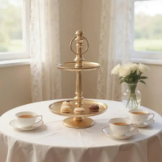 Etagère Prestige Gold – 32 cm – 2 Laags van Lolaa, tijdens het reinigen of beschermen van textiel
