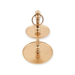 Etagère Prestige Gold – 32 cm – 2 Laags van Lolaa, schuin bekeken met vorm en afwerking zichtbaar