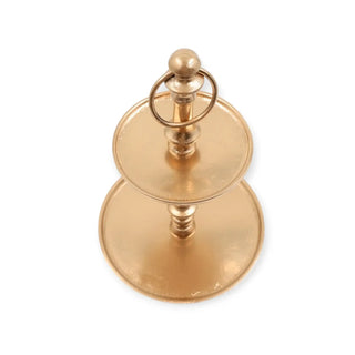 Etagère Prestige Gold – 32 cm – 2 Laags van Lolaa, van opzij met vorm en afwerking zichtbaar