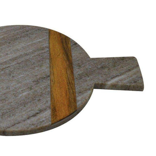 Plateau Marble grijs 33cm van Lolaa, van opzij met zicht op vorm en constructie
