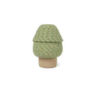 Kleine groene boommand met naturel stam.
