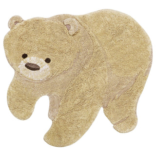 Honingkleurig Bear-vloerkleed in berenvorm met oren, poten en lichte snuit.