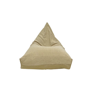 Beige Emily-zitzak met hoge puntige rug, van voren gezien.