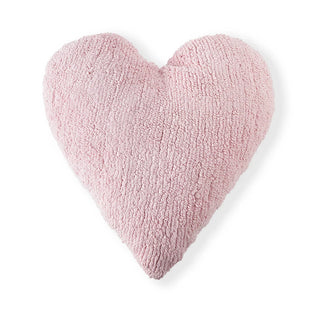 Roze hartvormig kussen.