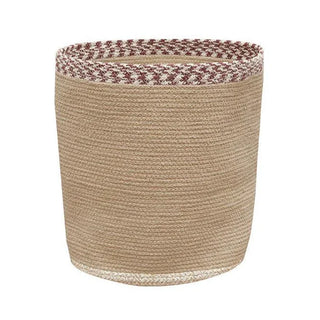 Taupekleurige Susa-mand met een geometrisch patroon langs de rand.