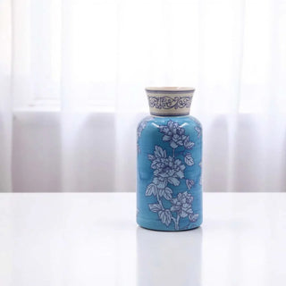 Blue Blossom vaas blauw 24cm van Mansion atmosphere, vanuit een aanvullend productaanzicht