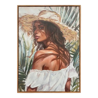 Canvas Schilderij Sofia – Vrouw met Hoed 50x70 cm van Mansion atmosphere, duidelijk als hoofdfoto afgebeeld