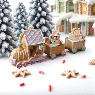 Gingerbread trein 36cm van Mansion atmosphere, toegepast in een sfeervolle interieursetting