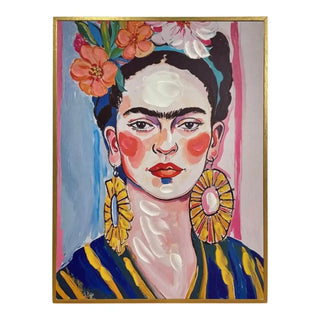 Houten Schilderij Frida Kahlo Two – Kleurrijk Portret 30x40 cm van Mansion atmosphere, duidelijk als hoofdfoto afgebeeld