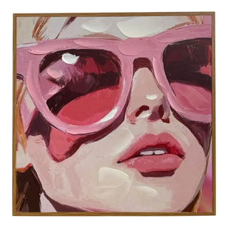 Houten Schilderij Sunglasses – Pop Art Zonnebril 30x30 cm van Mansion atmosphere, duidelijk als hoofdfoto afgebeeld