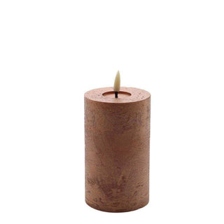led kaars rustic copper 12,5x7,5cm van Mansion atmosphere, vrijstaand en duidelijk afgebeeld