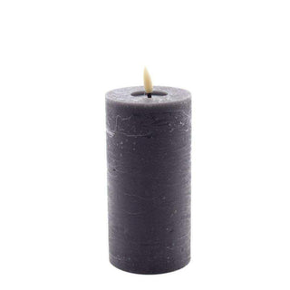 LED candle rustic grey 15x7.5cm - Het Adres